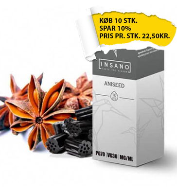 Insano - Aniseed - Black Liquorice PG70/VG30 10ml E-juice