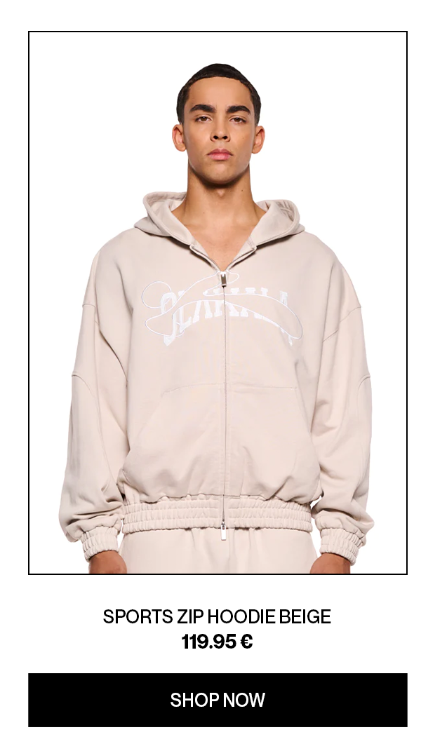 SPORTS ZIP HOODIE BEIGE