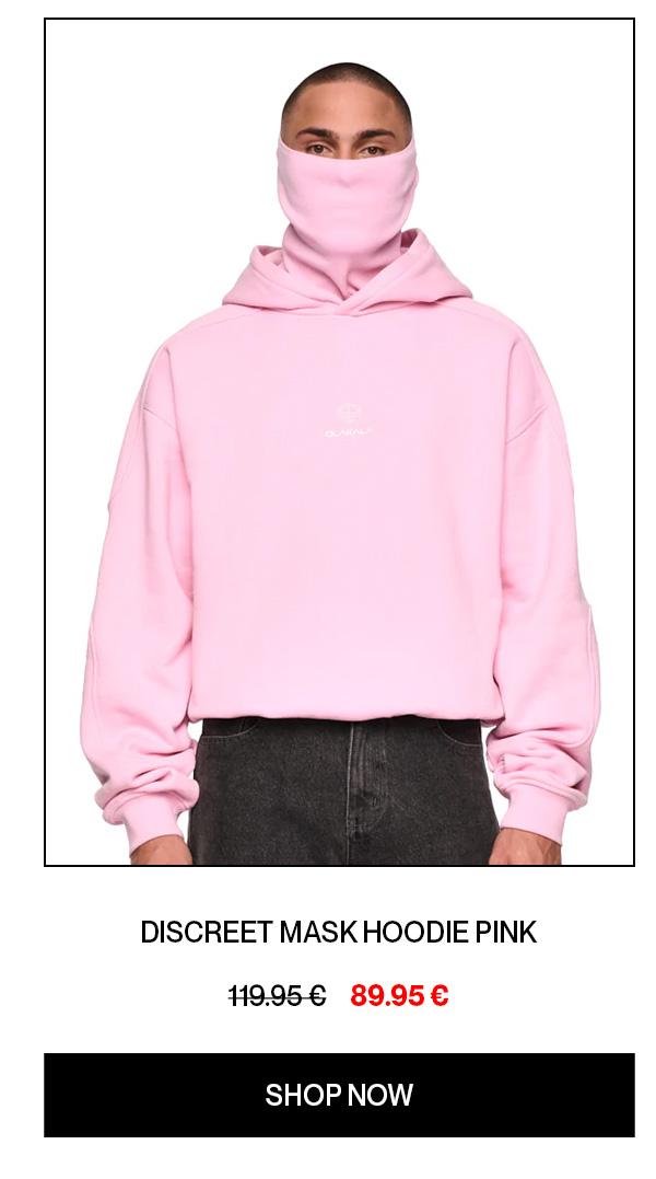 DISCREET MASK HOODIE PINK