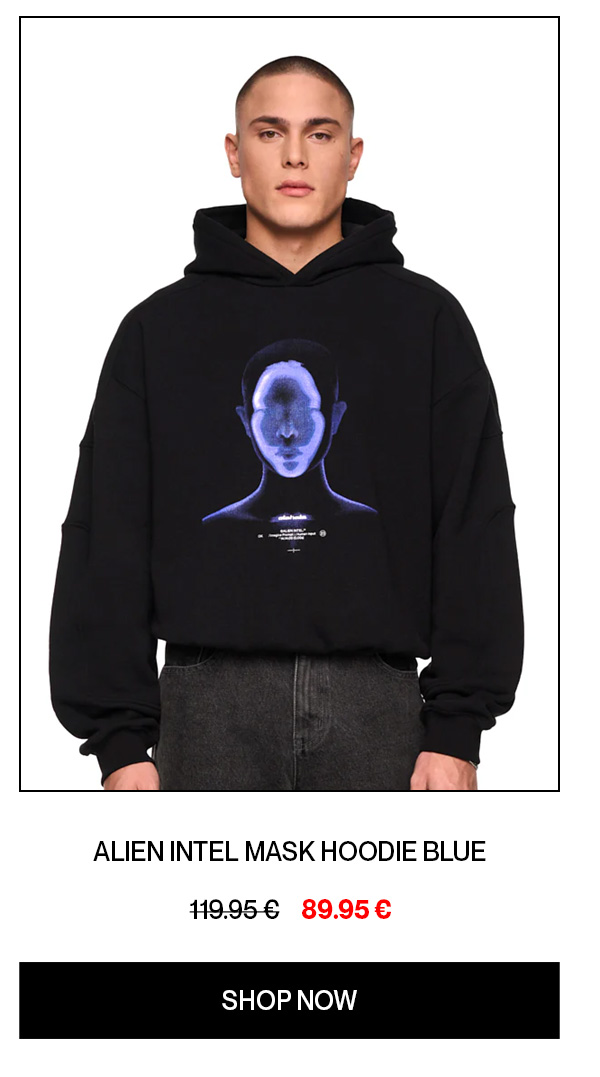 ALIEN INTEL MASK HOODIE BLUE