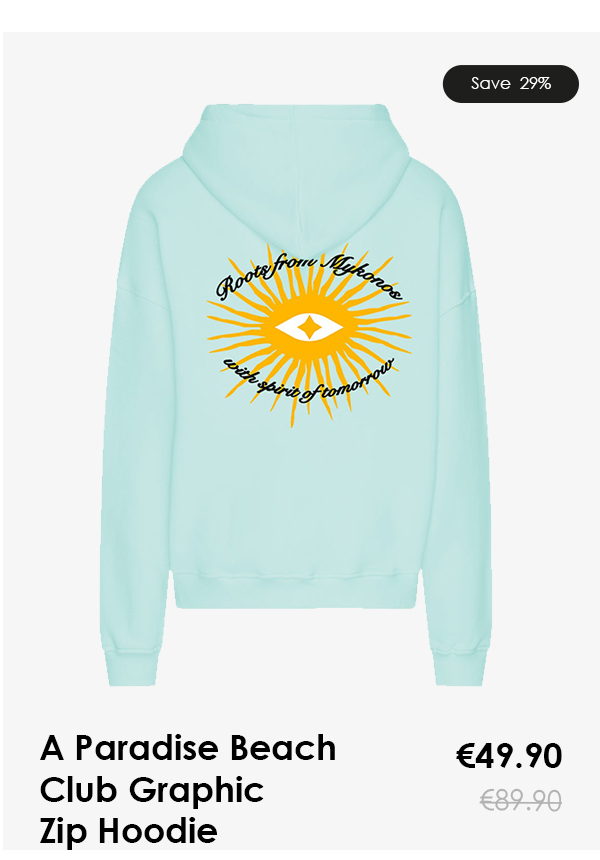 A Paradise Beach Club Graphic Zip Hoodie