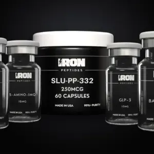 Research peptides SLU-PP-332, GLP-3 and 5-Amino-1MQ used in metabolic and energy regulation studies