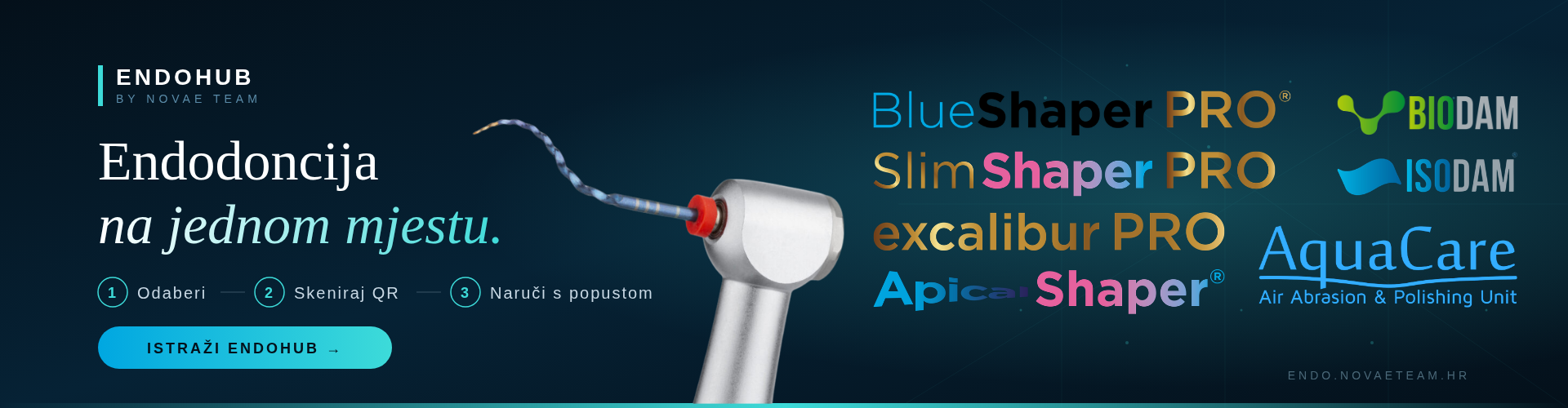 EndoHub — endodoncija na jednom mjestu (ZARC, Avalon Biomed, BlueShaper , Excalibur, AquaCare)