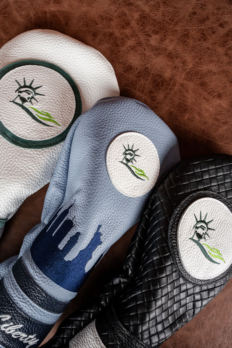 iliac leather headcovers built for Liberty National Golf Club