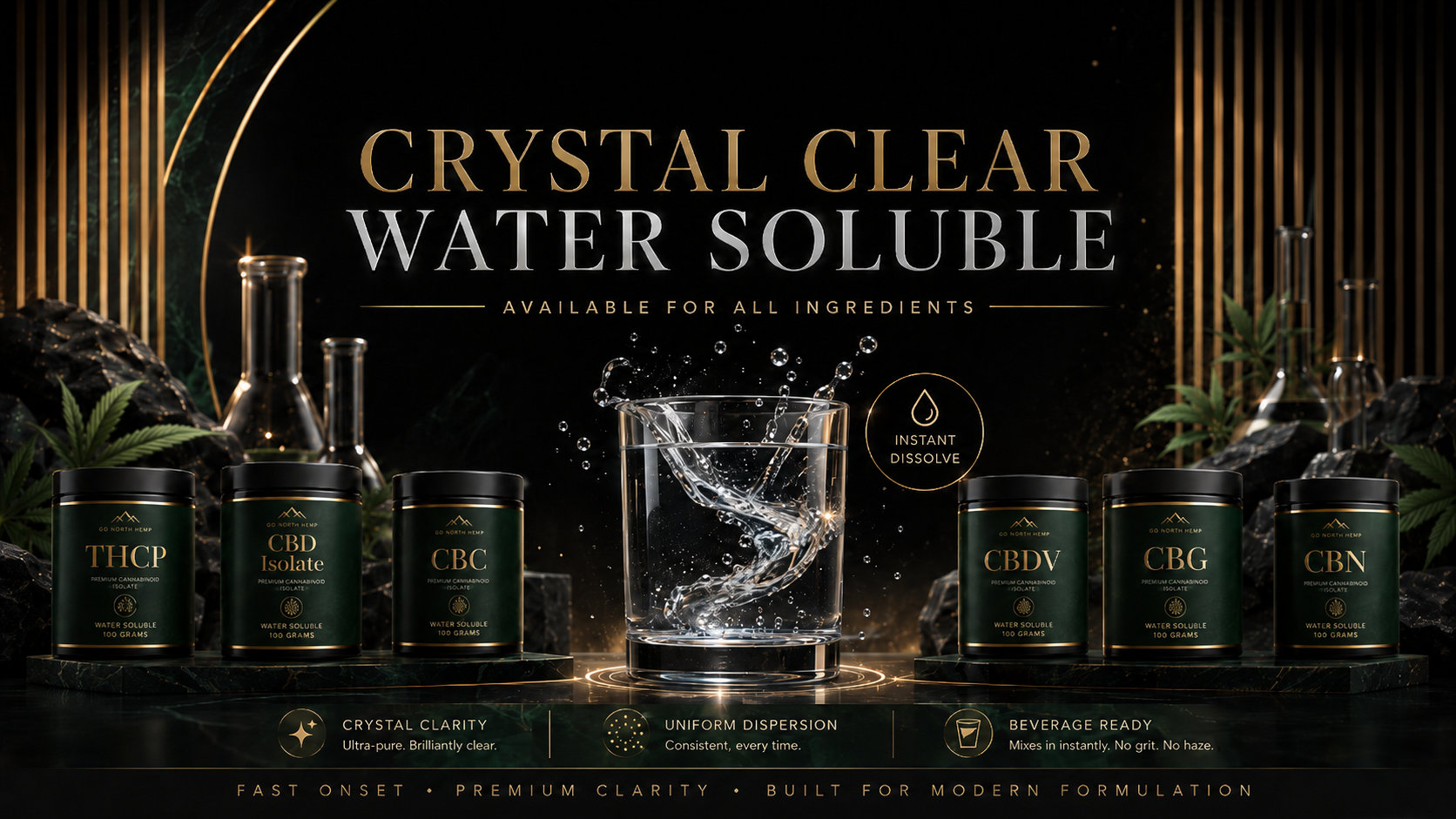 Crystal clear water soluble cannabinoid solution