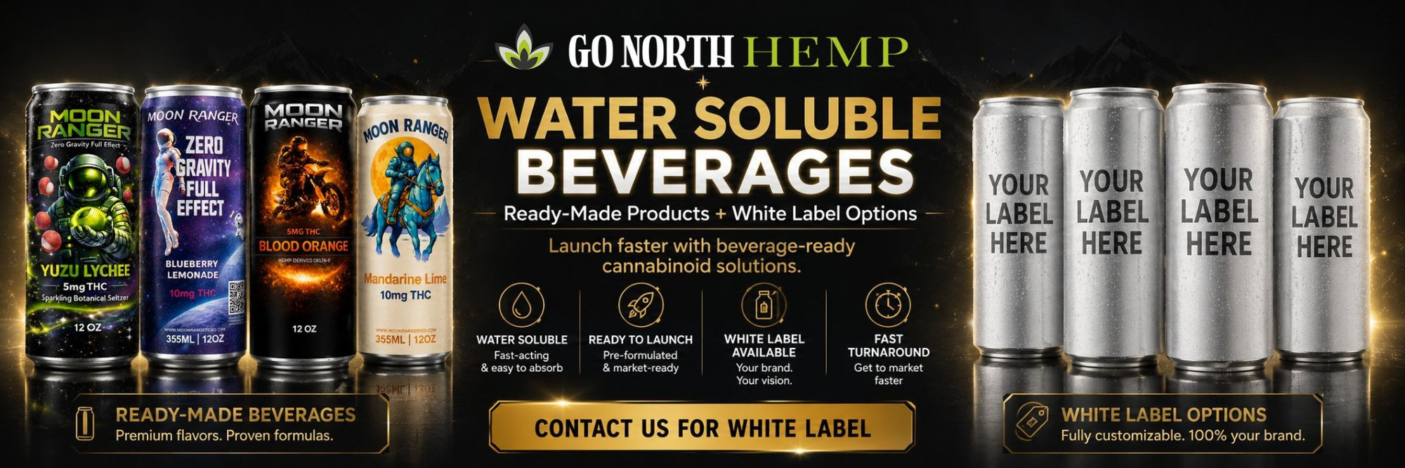 Go North Hemp Water Soluble Beverages and White Label Options