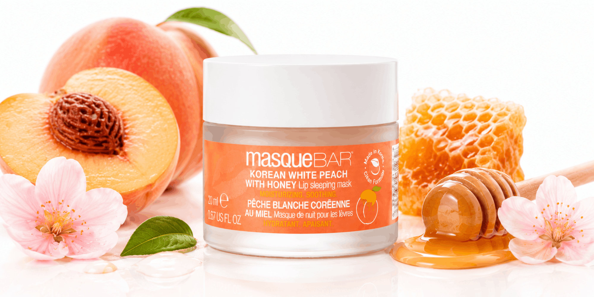 MasqueBar Korean White Peach Lip Sleeping Mask