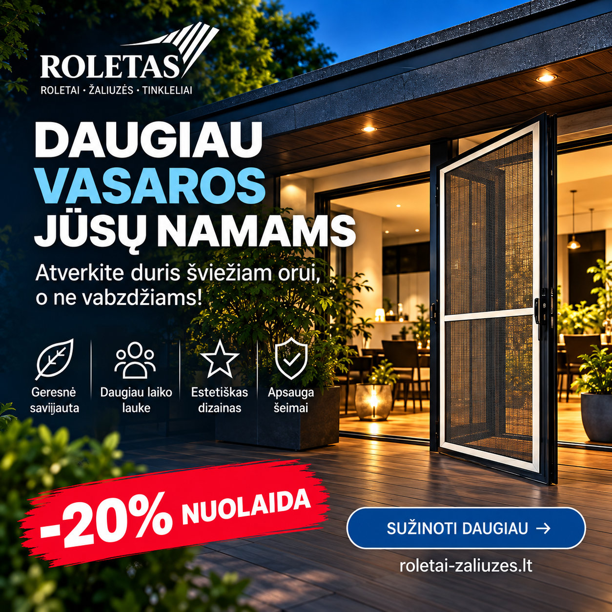 Dar vienas tinklelių reklaminis vizualas